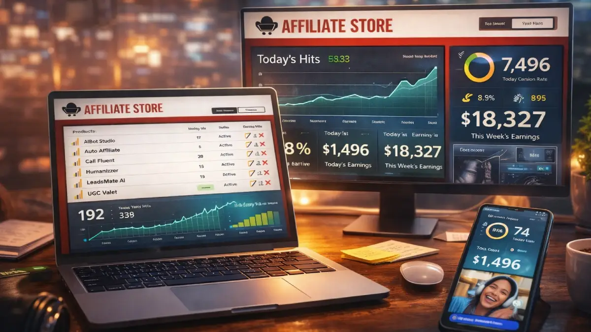 Affiliate Store dashboard and AI-generated product/review pages