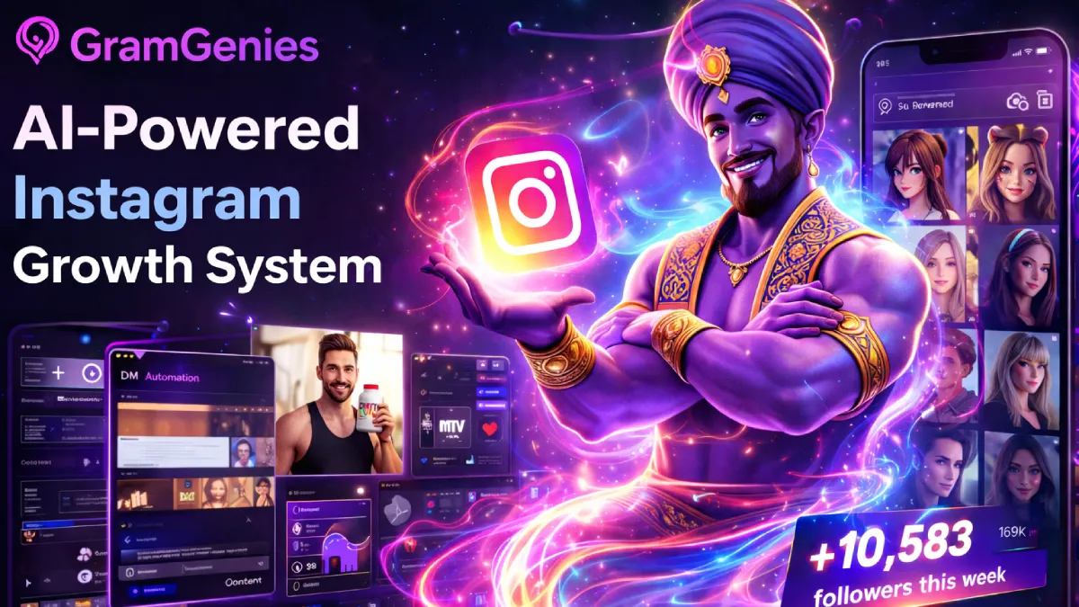 GramGenies dashboard, DM automation, Reels creation and trend discovery outputs