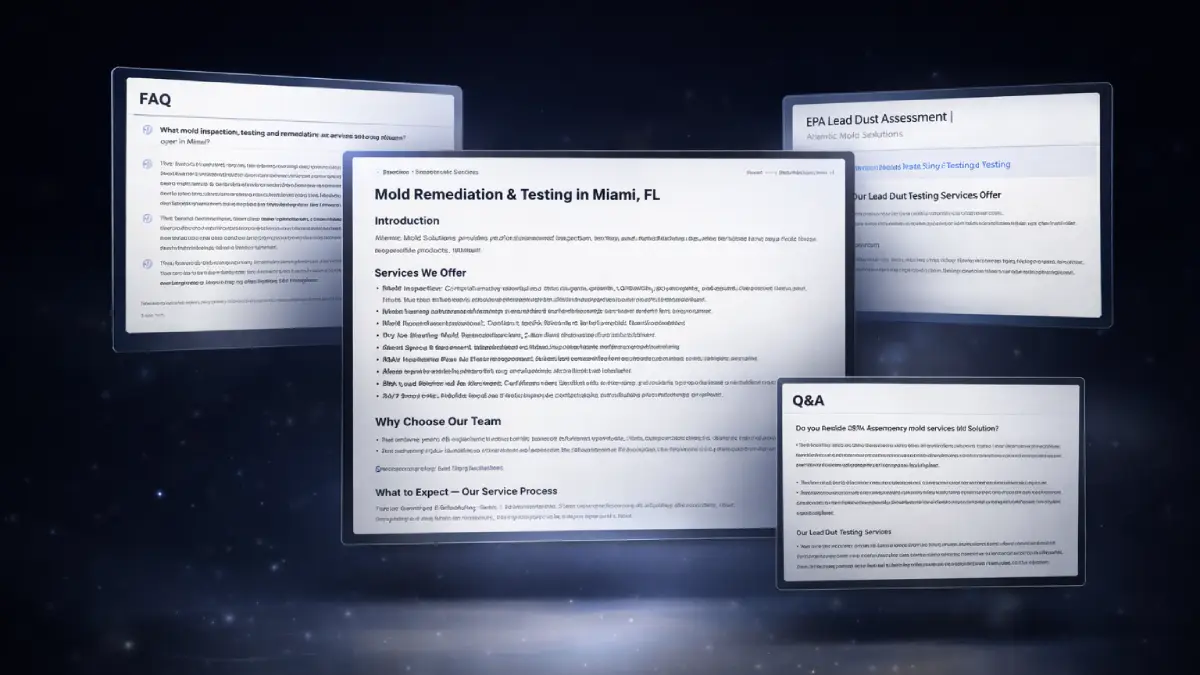SerpSling AI outputs including AI-friendly pages, local optimization content, reports, and answer-engine visibility assets