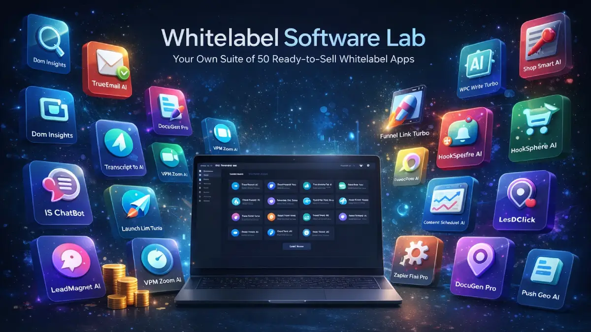 Whitelabel Software Lab outputs examples (deployed apps, branded products, customer access)